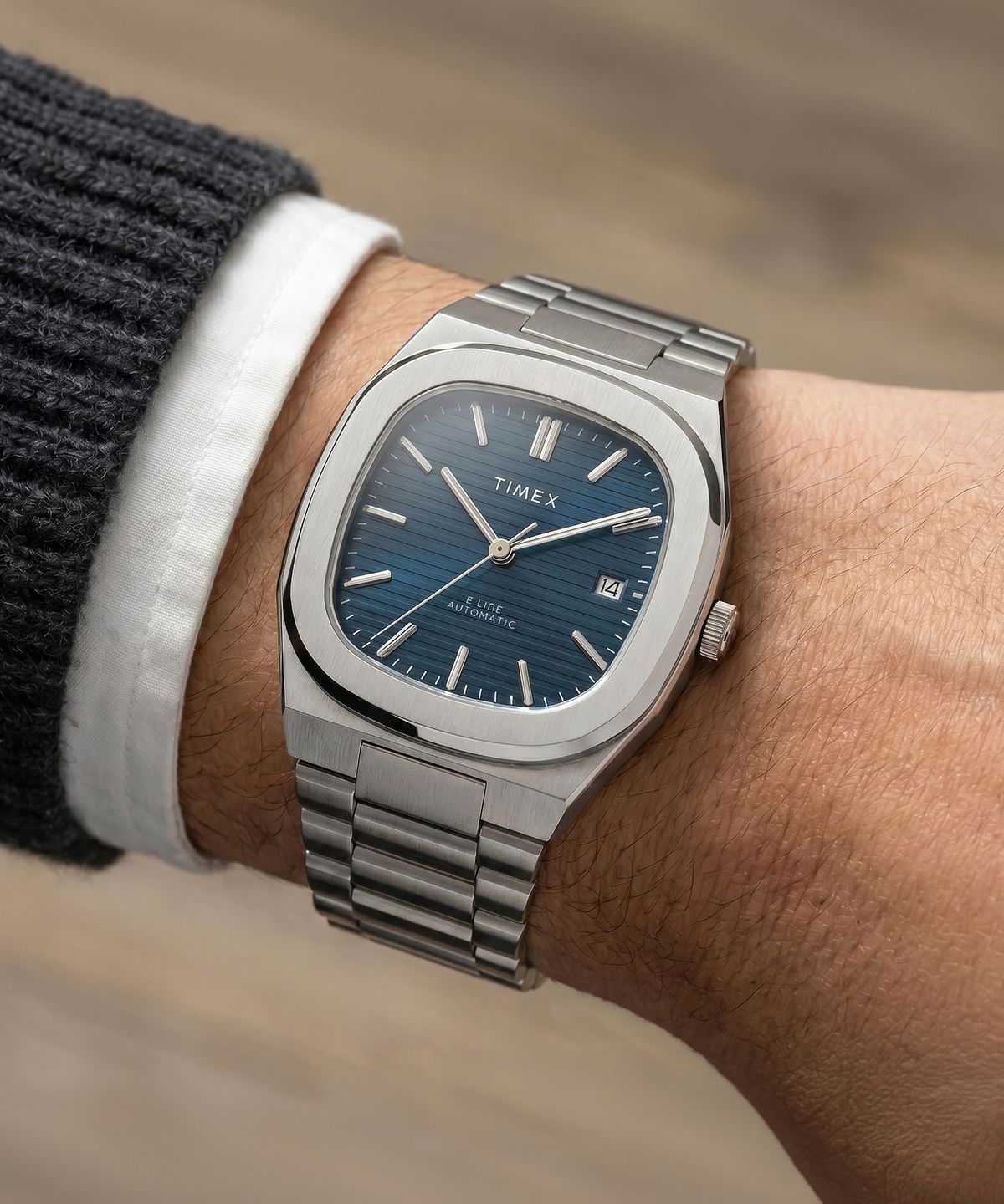 타이맥스(TIMEX) E라인 오토매틱 메탈 남자시계 38mm