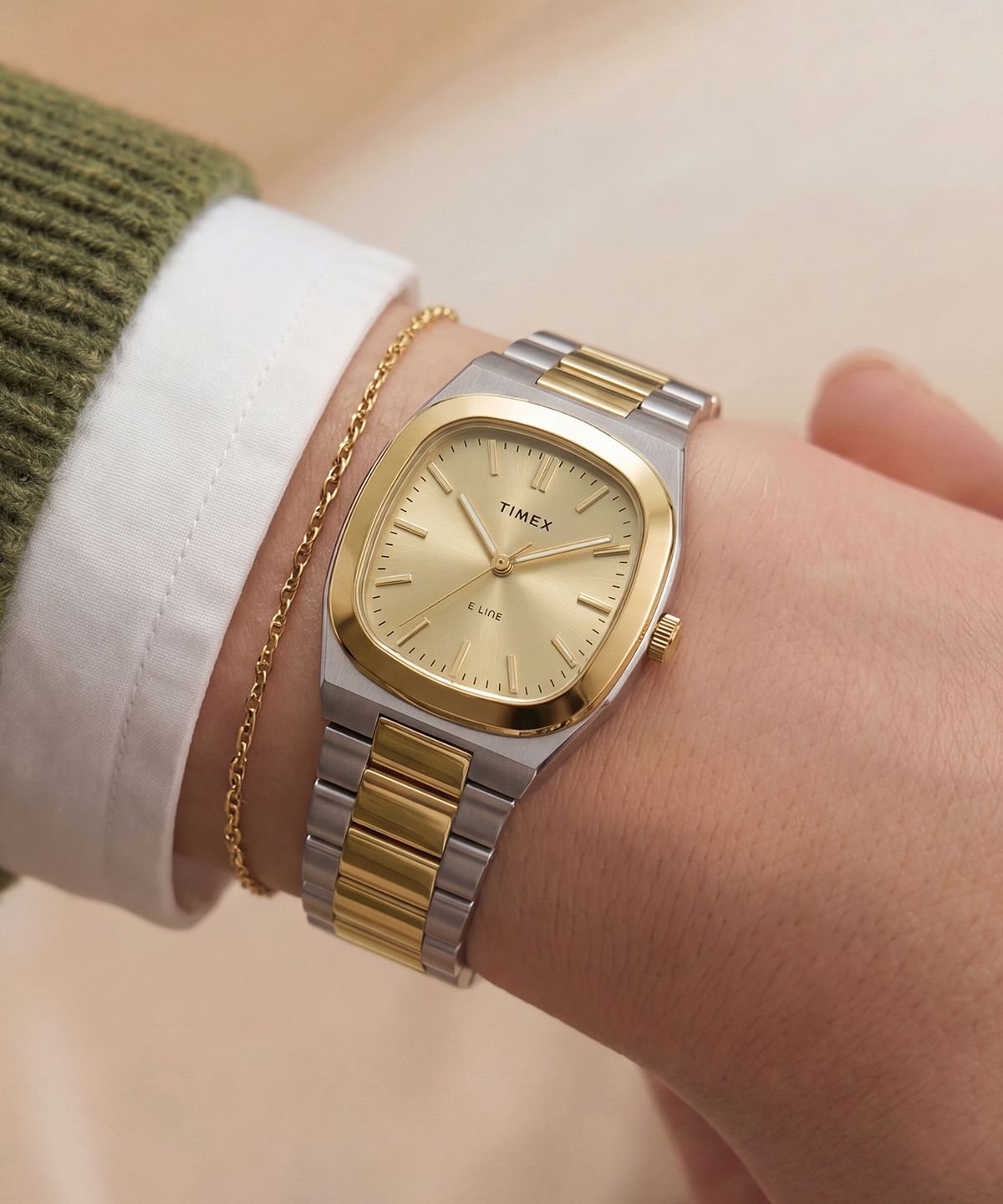 타이맥스(TIMEX) E라인 브레이슬릿 여자시계 30mm