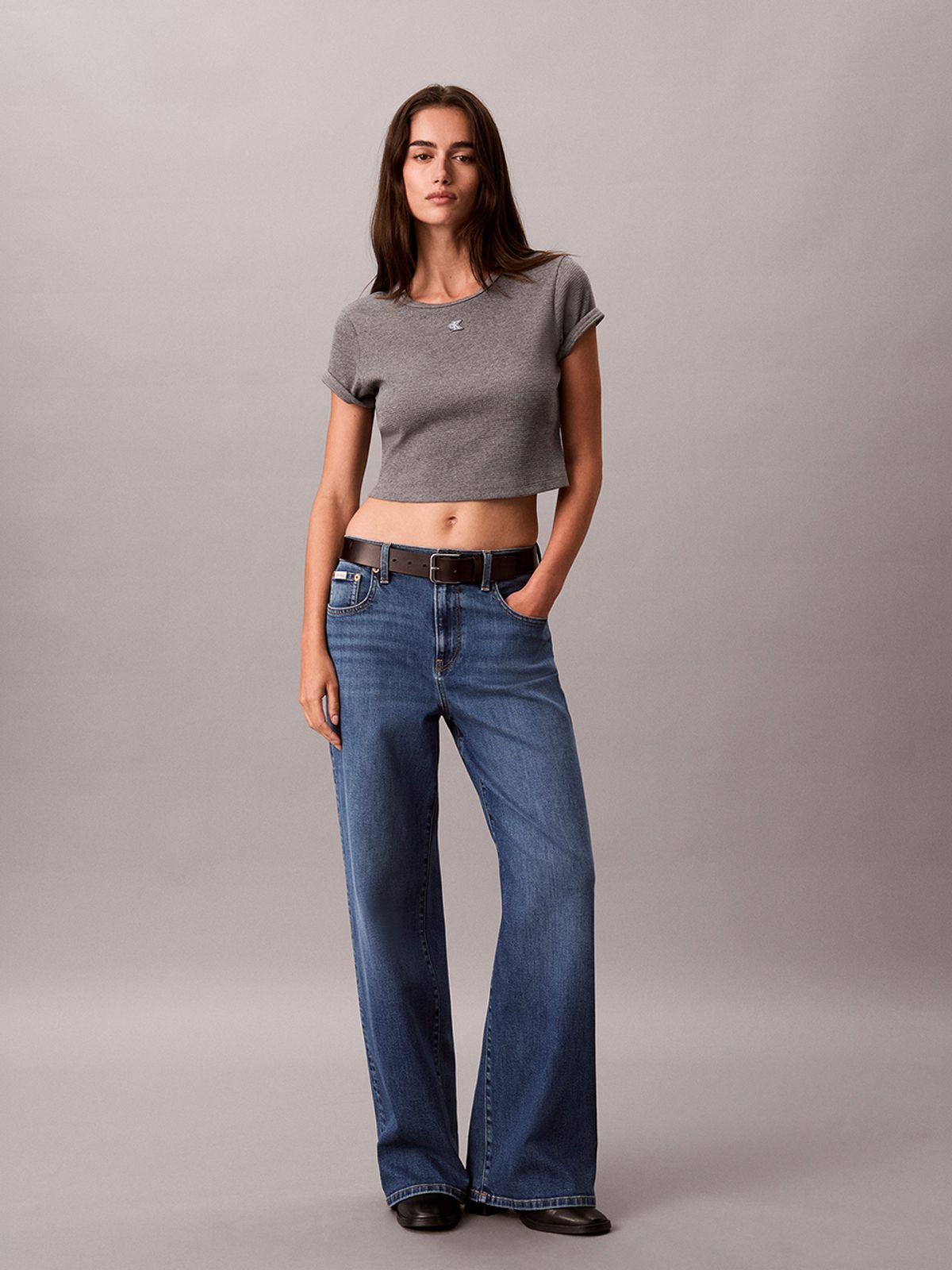 캘빈클라인 진(CALVIN KLEIN JEANS) 여성 와이드 레그 37.5 블루 사바나 데님 47J756G 0LD