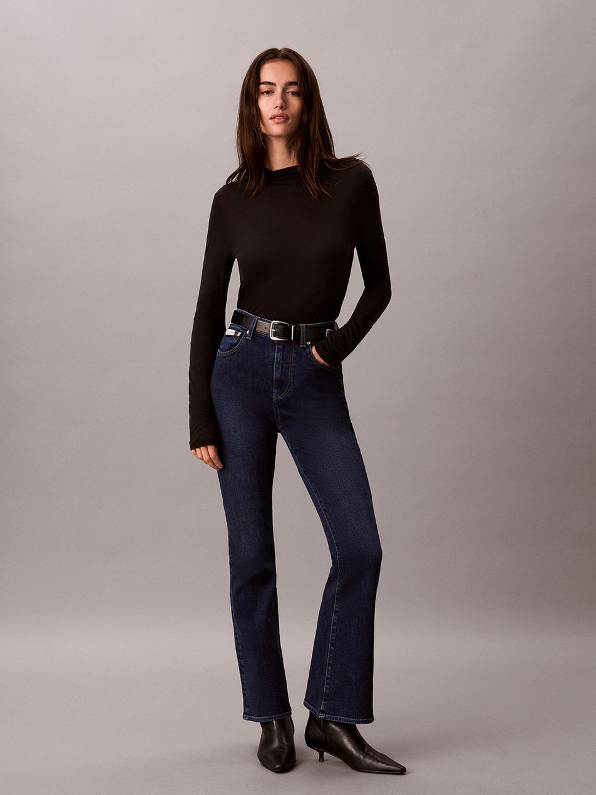 캘빈클라인 진(CALVIN KLEIN JEANS) 여성 하이라이즈 플레어 캐시미어 빈티지 데님 47H762G 47C