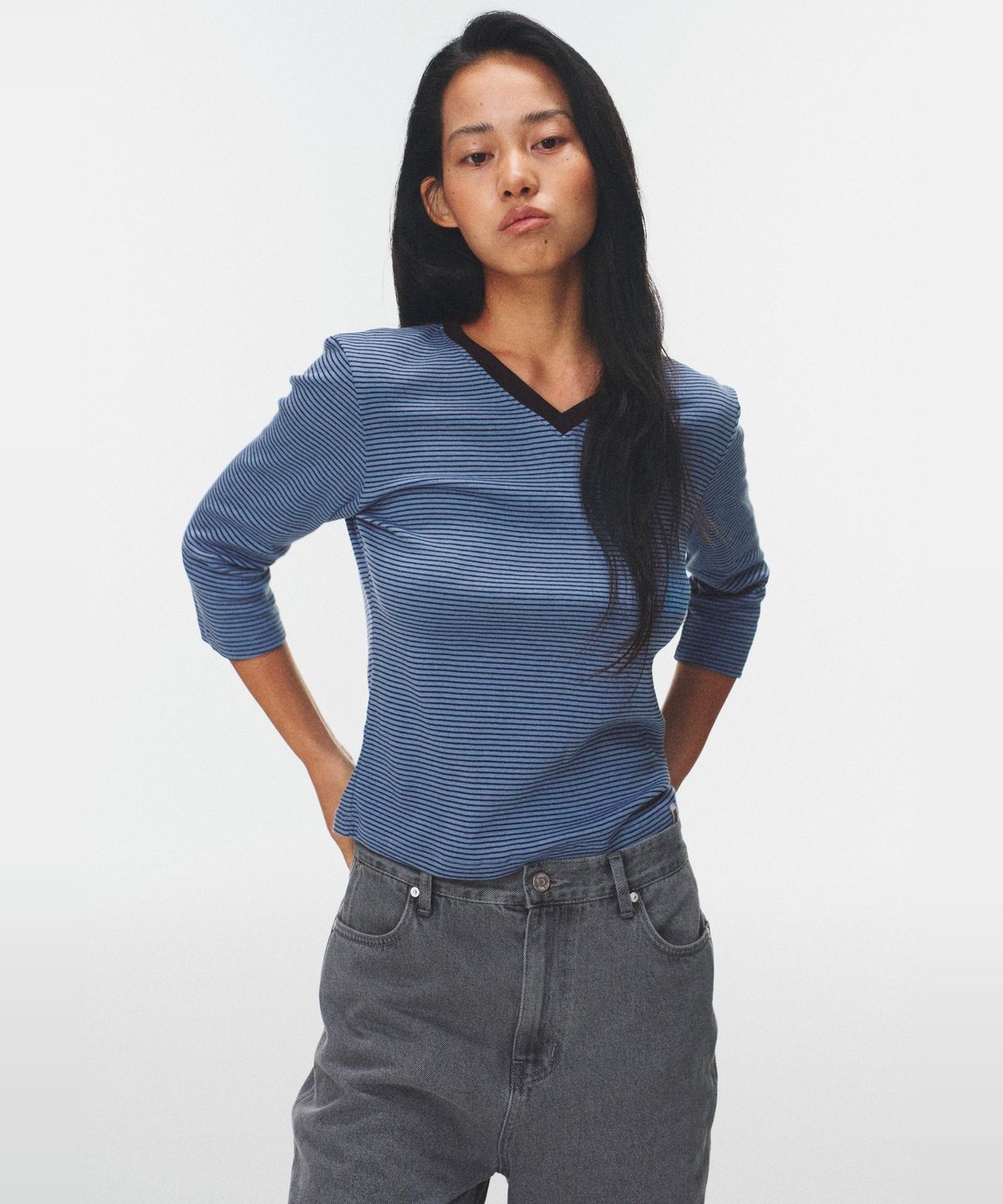 블루브릭(BLUEBRICK) Base 3/4 sleeve t-shirt (2colors)