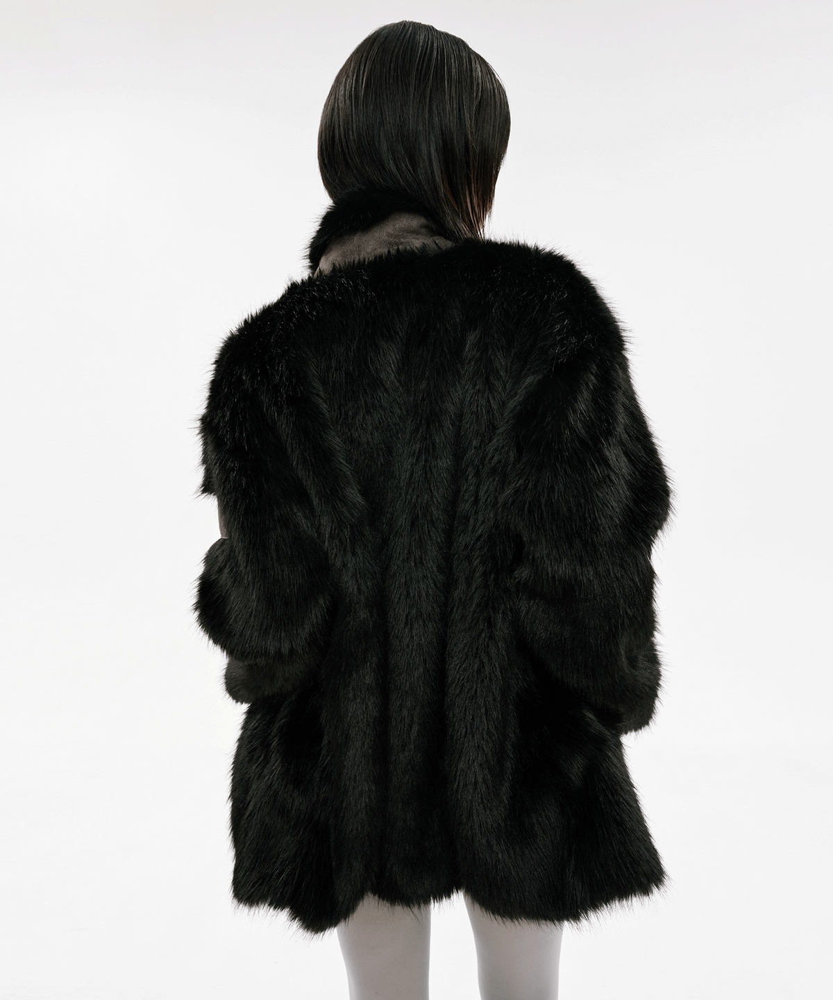 사일프레이(41PRAY) Suede Patch Fur Jacket / Black