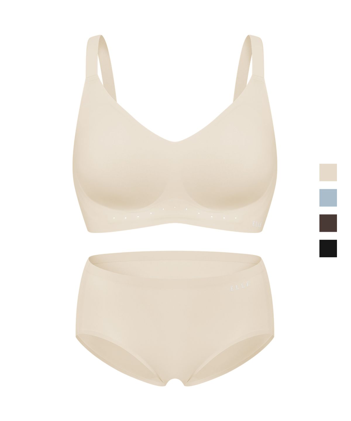엘르이너웨어(ELLE INNERWEAR) 내추럴 웨이브 퓨징 볼륨 컴포트 브라 팬티 세트