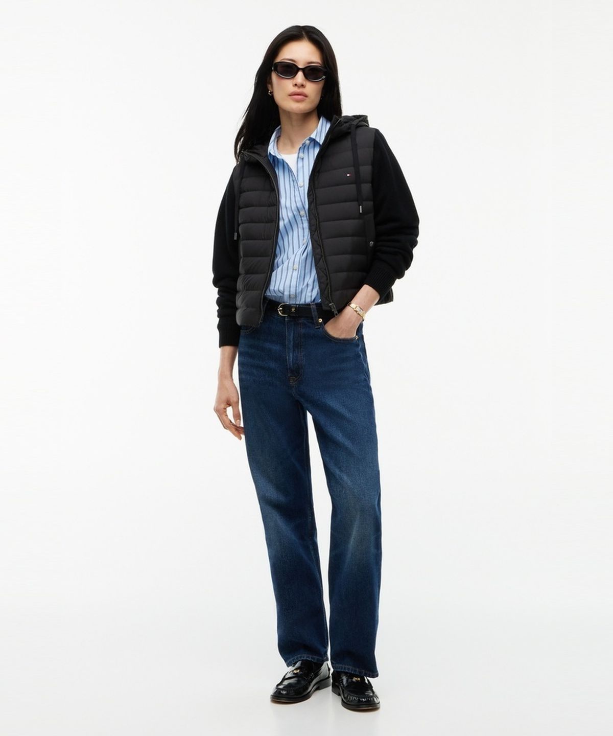 타미힐피거(TOMMY HILFIGER) 니트 소매 라이트다운 자켓 (T22G7QJC061WT1BDS)