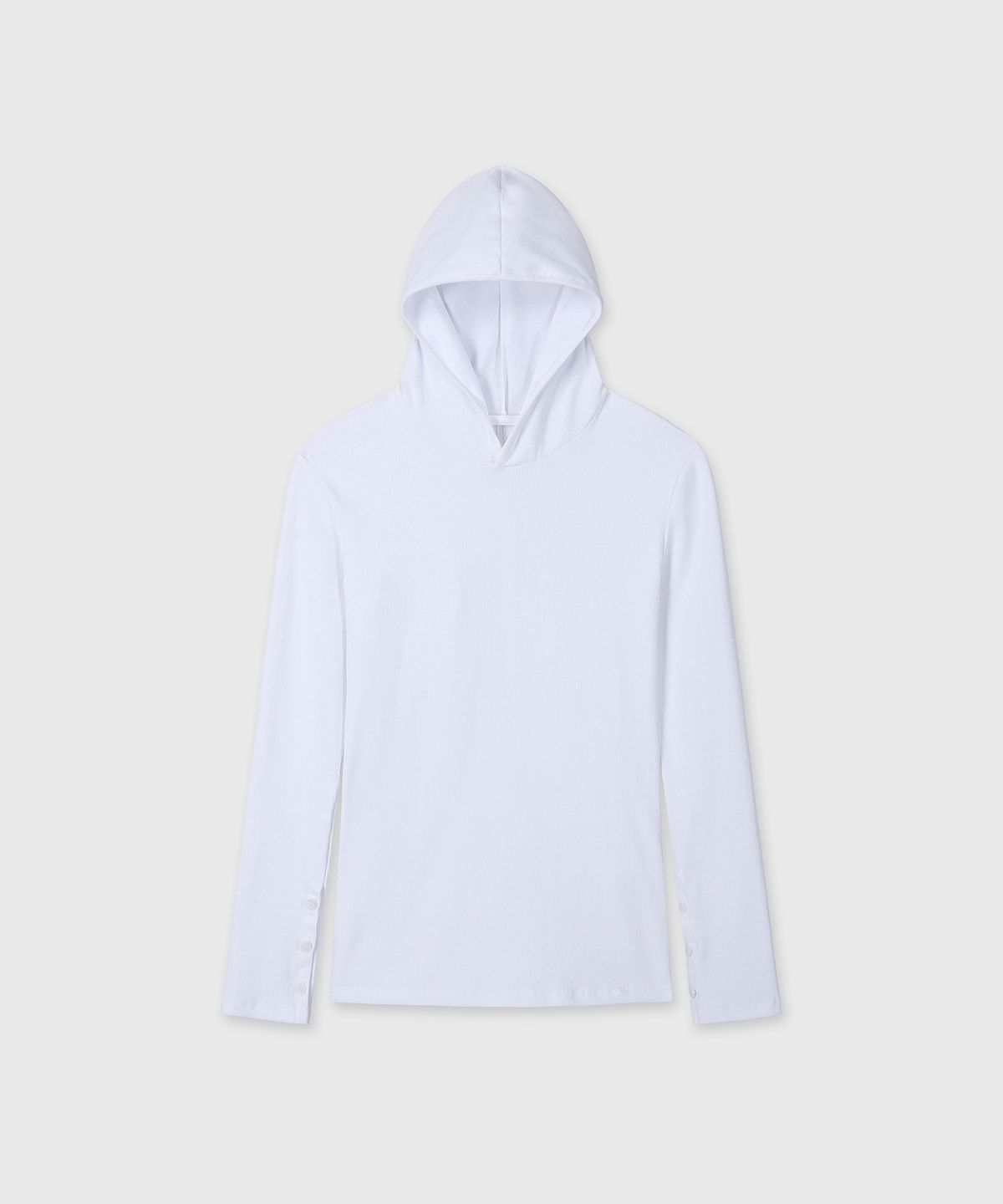 다이브인 우먼(DIVEIN WOMEN) SLIM FIT RIBBED HOODIE (WHITE)