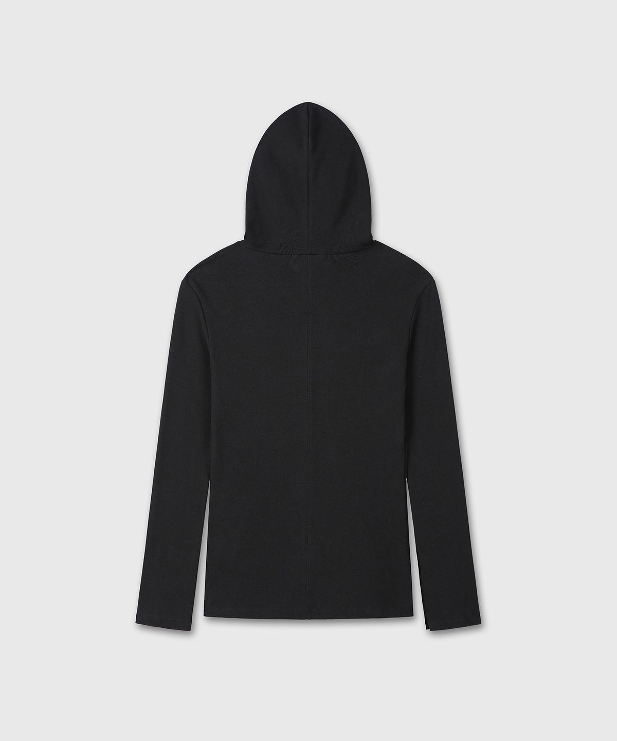 다이브인 우먼(DIVEIN WOMEN) SLIM FIT RIBBED HOODIE (BLACK)