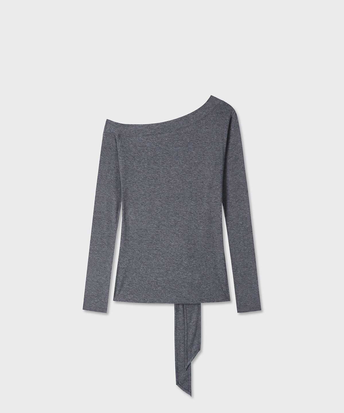 다이브인 우먼(DIVEIN WOMEN) BELTED ONE SHOULDER LONG SLEEVE (GRAY)