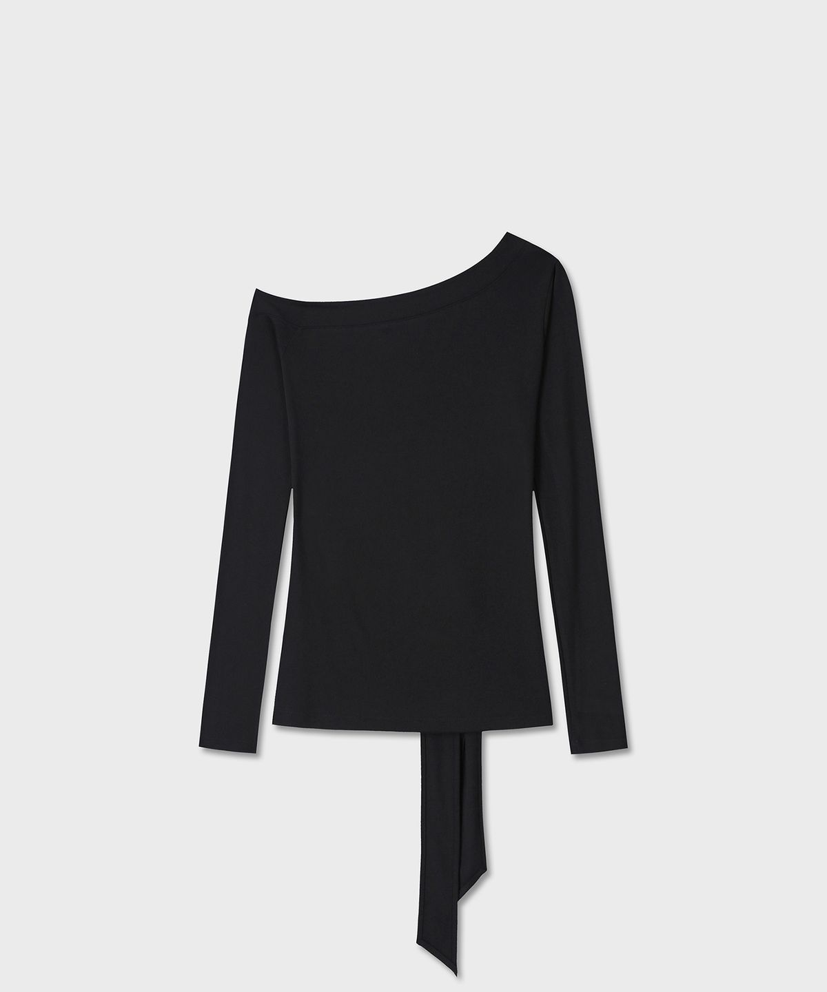 다이브인 우먼(DIVEIN WOMEN) BELTED ONE SHOULDER LONG SLEEVE (BLACK)