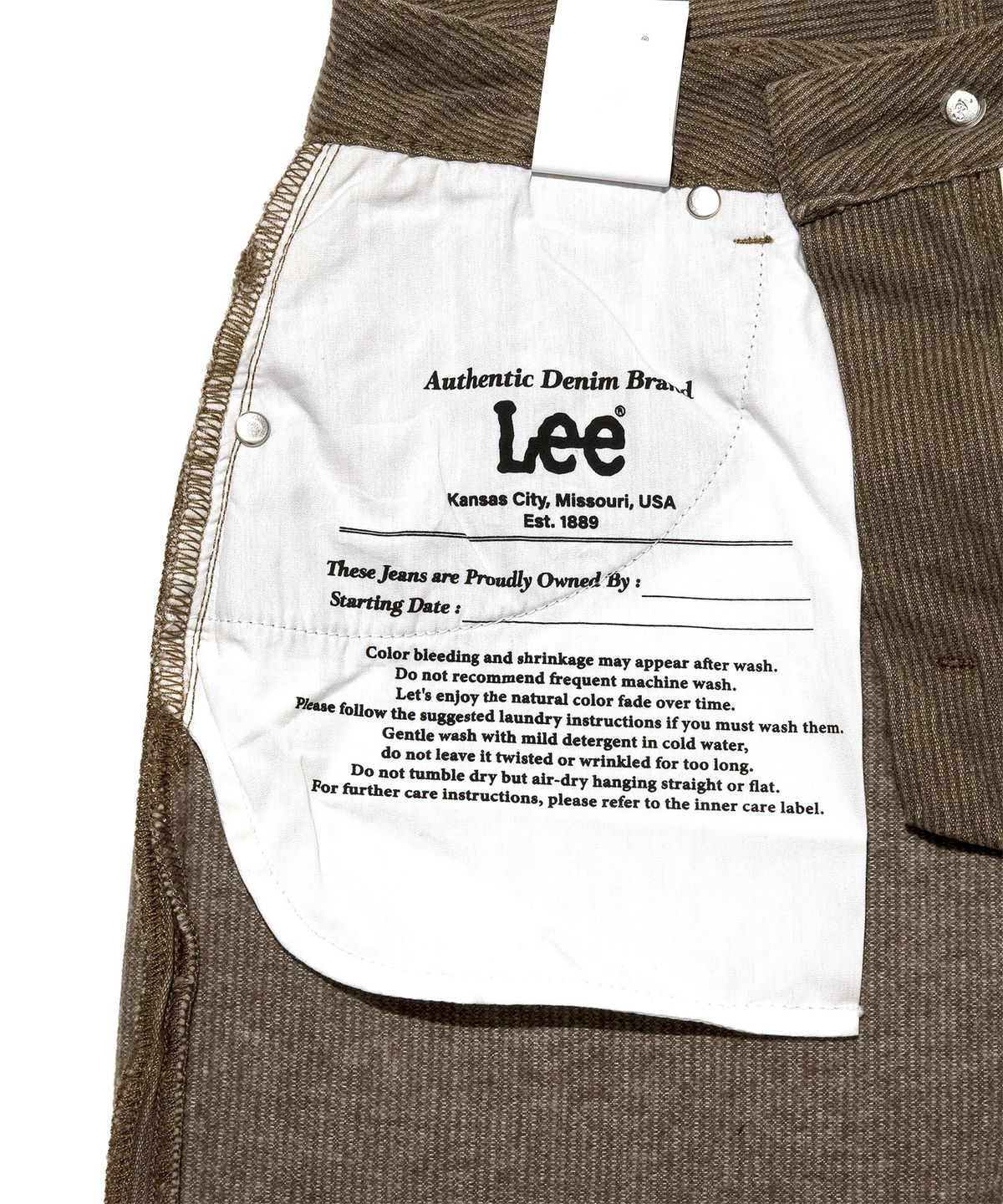 리(LEE) 우먼 릴랙스드핏 코듀로이 데님 팬츠 브라운