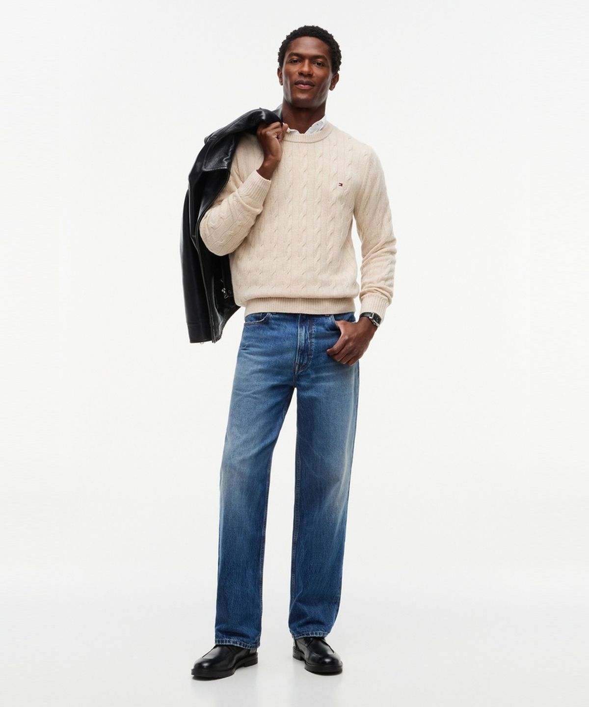 타미힐피거(TOMMY HILFIGER) 램스울 케이블 크루넥 탑 (T12G7KPO200MT1HGF)