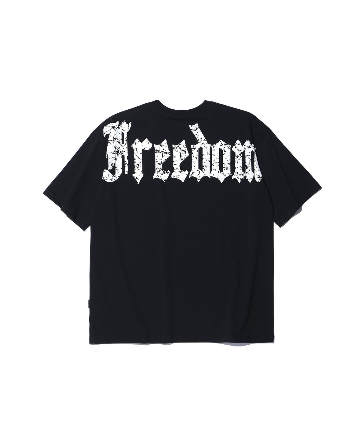 프리덤(FREEDOM) 크랙 백 프린팅 오버핏 티셔츠 (블랙)