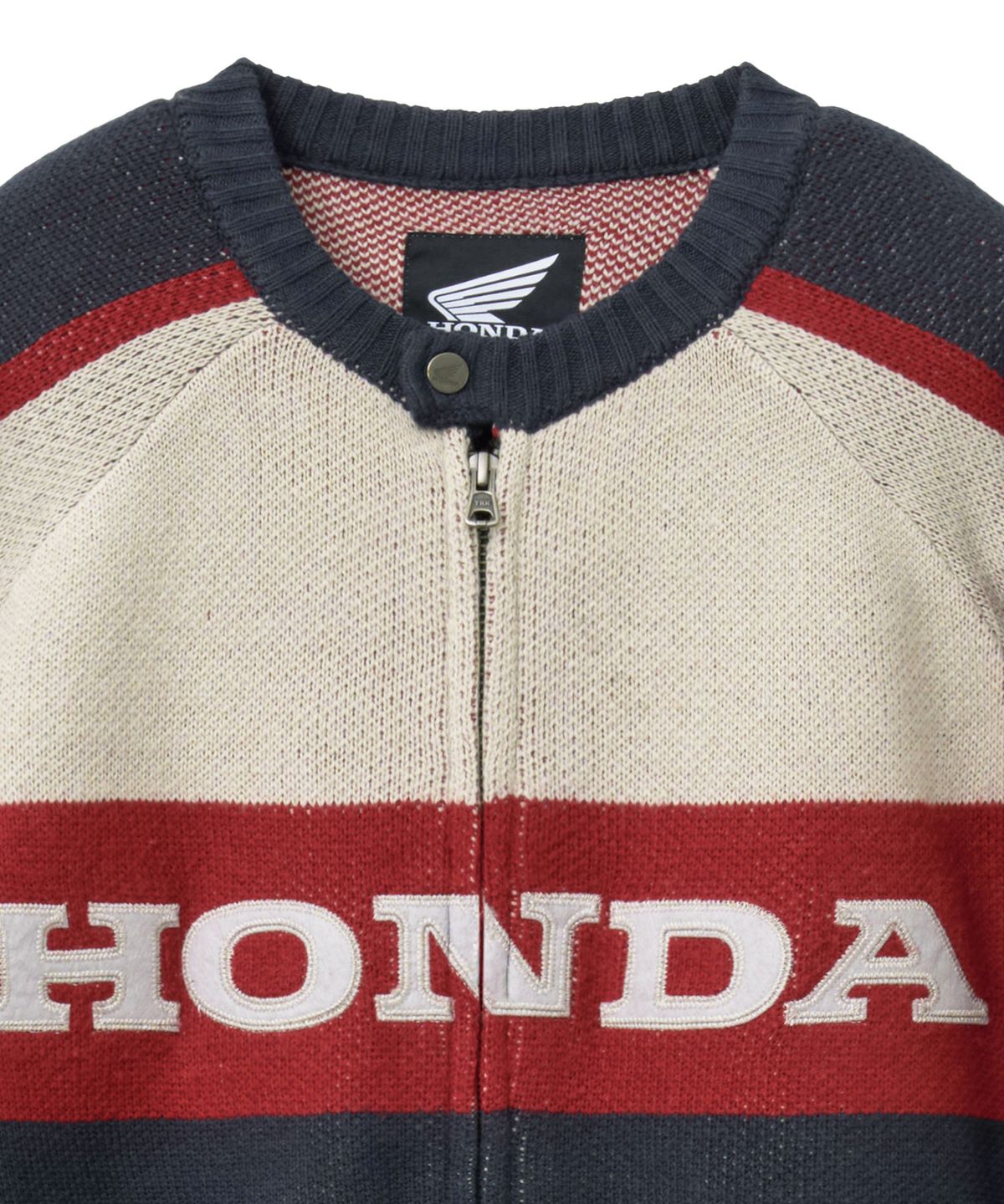 핍스 모터사이클(PHYPS MOTORCYCLE) Big Logo Knit Zip-Up Charcoal