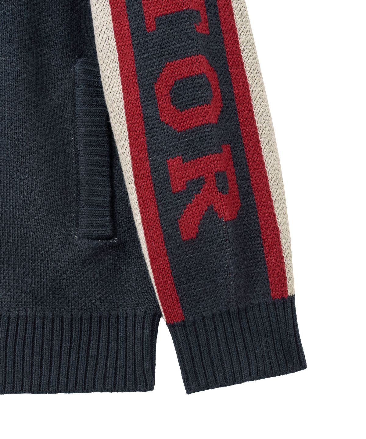 핍스 모터사이클(PHYPS MOTORCYCLE) Big Logo Knit Zip-Up Charcoal
