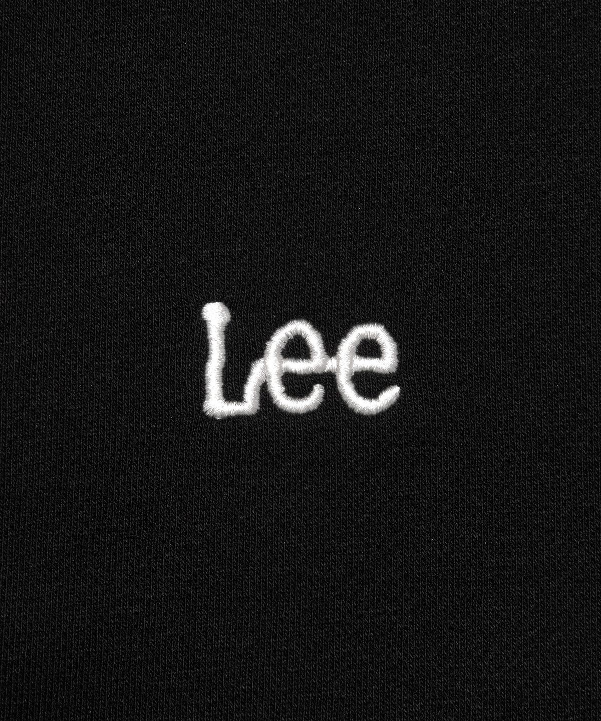 리(LEE) 스몰 트위치 로고 기모 후드 집업 블랙