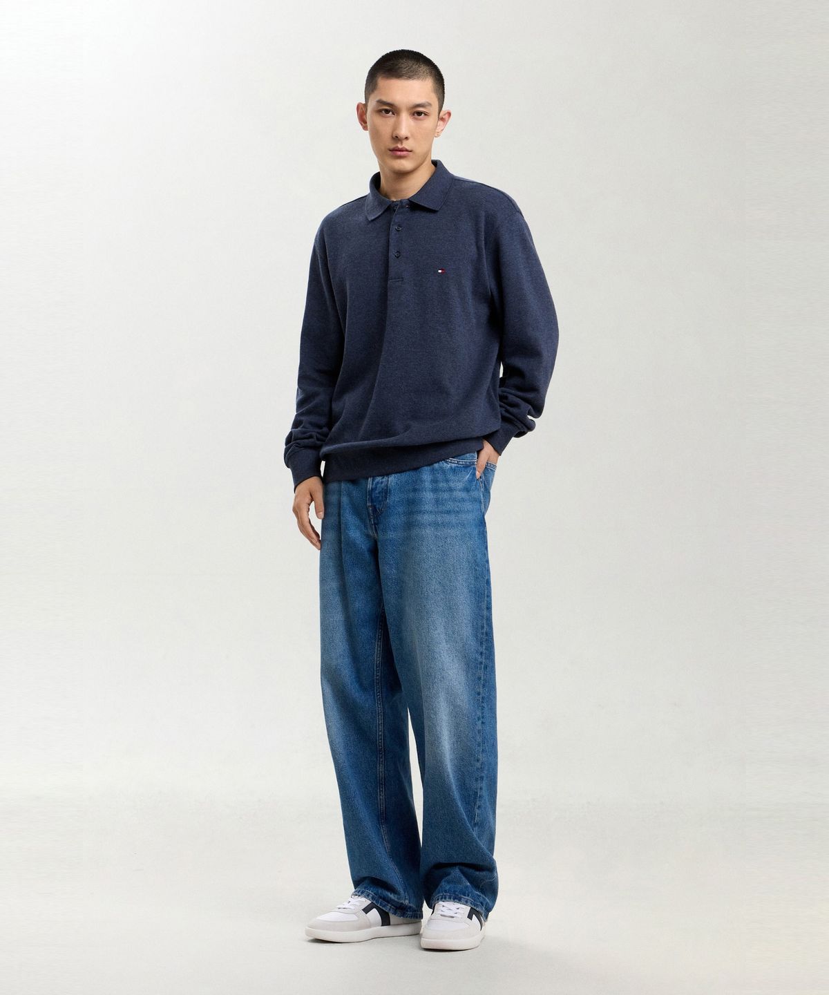 타미힐피거(TOMMY HILFIGER) 프렌치 립 롱슬리브 폴로 셔츠 (T12G7TKT070MT2DUR)