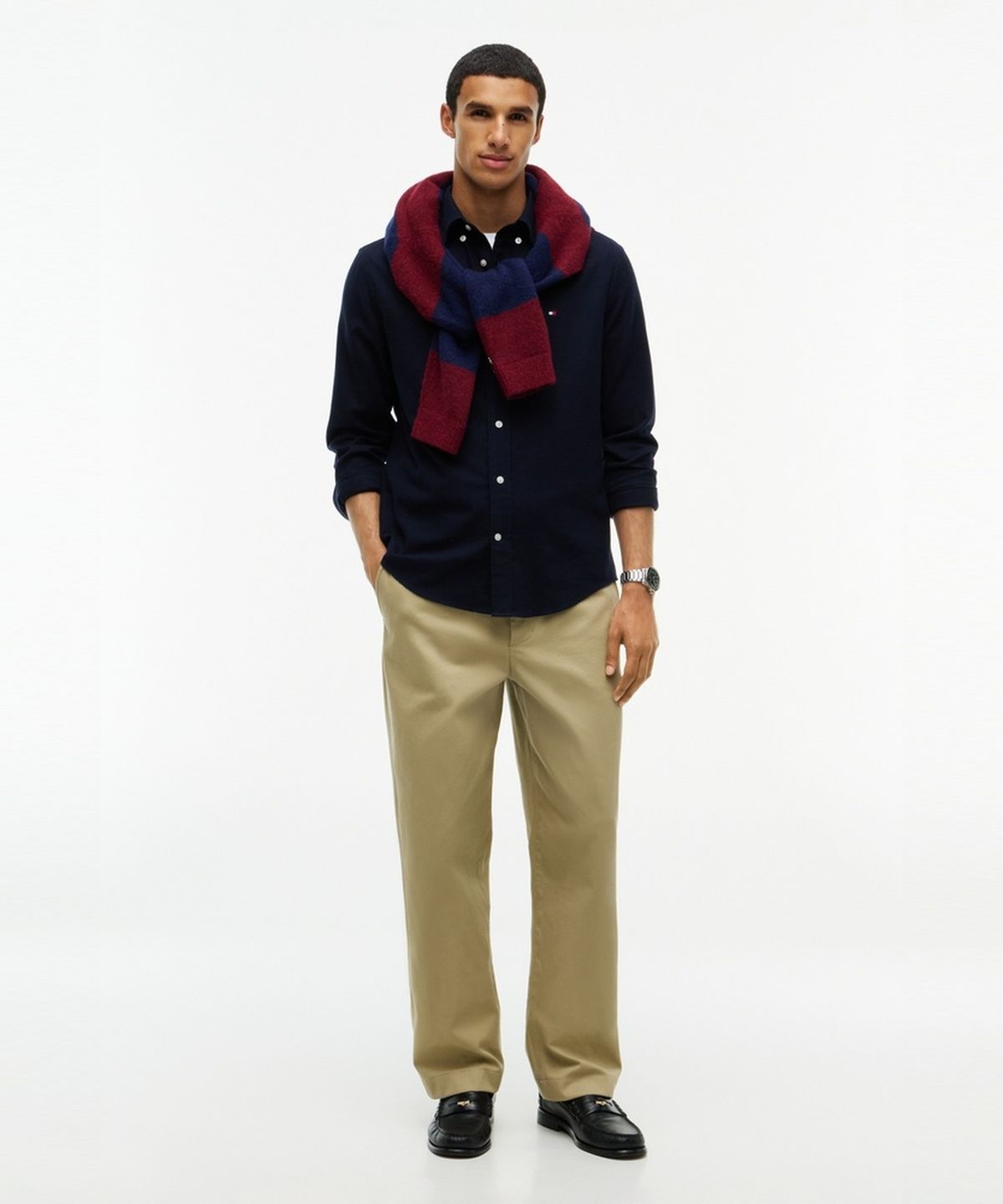 타미힐피거(TOMMY HILFIGER) [Asian fit] 플라넬 헤링본 셔츠 (T12G7WSH165MT2DW5)