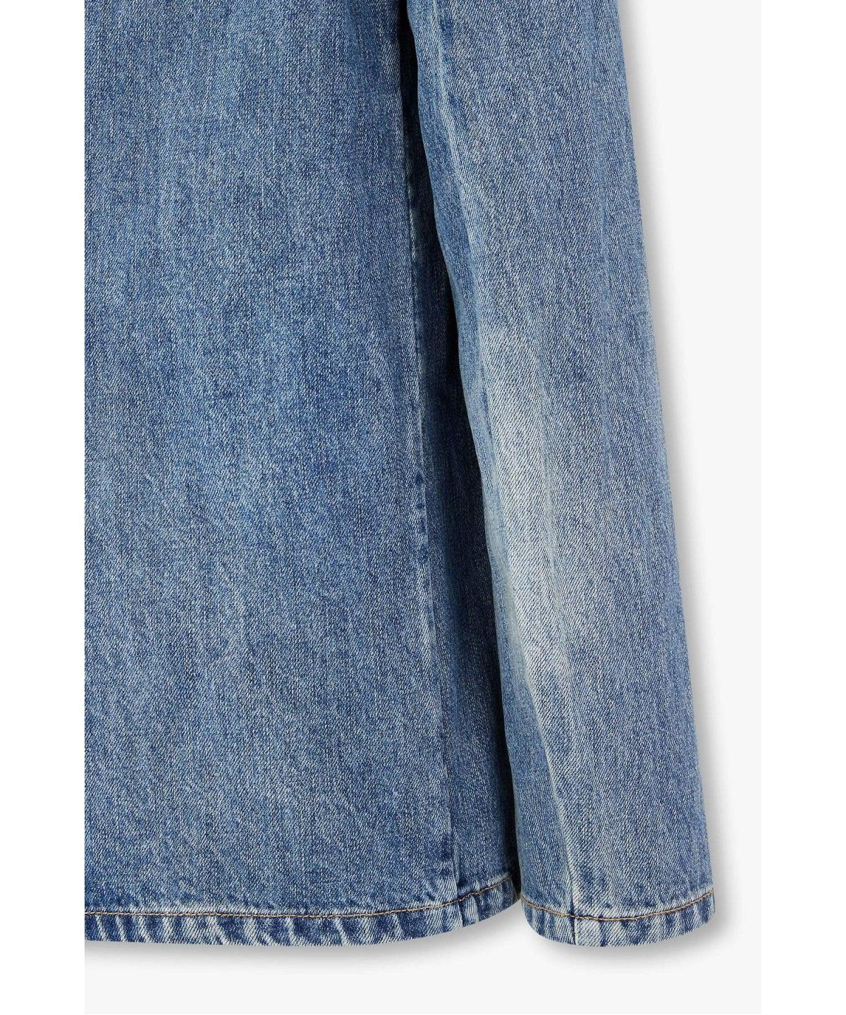 아르마니 익스체인지(ARMANI EXCHANGE) 여성 배색 포켓 골드 버튼 데님 자켓 _블루_A426310508