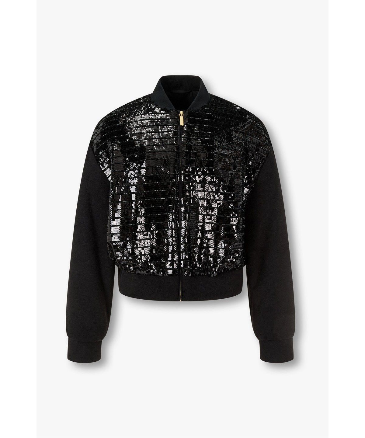 아르마니 익스체인지(ARMANI EXCHANGE) 여성 스팽글 디테일 블루종 자켓 _블랙_A426310505
