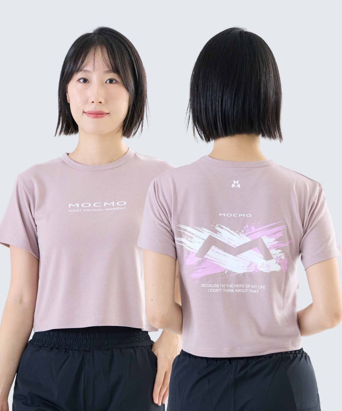 모크모(MOCMO) 브러쉬 M 크롭 반팔 티셔츠