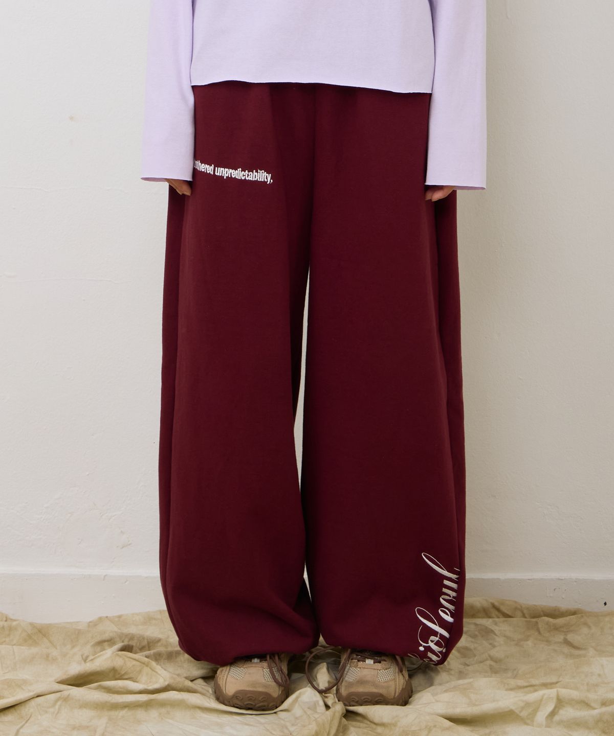 에키오(EKIO) ekio 로고 스웻 셋업 (Burgundy)