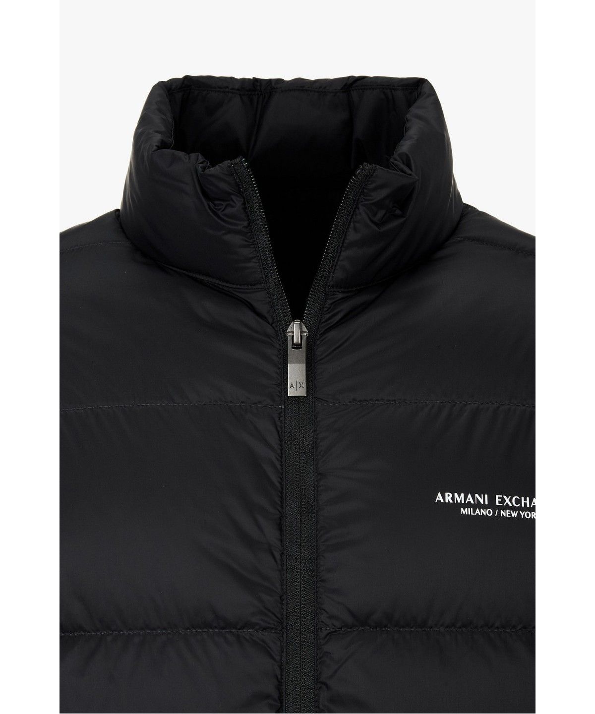 아르마니 익스체인지(ARMANI EXCHANGE) 남성 미니 로고 하이넥 다운 자켓 _블랙_A416310101