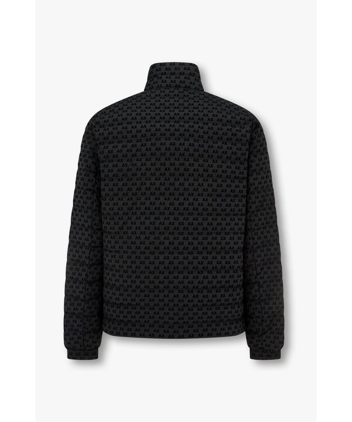 아르마니 익스체인지(ARMANI EXCHANGE) 남성 플록 로고 하이넥 다운 자켓 _블랙_A416310003