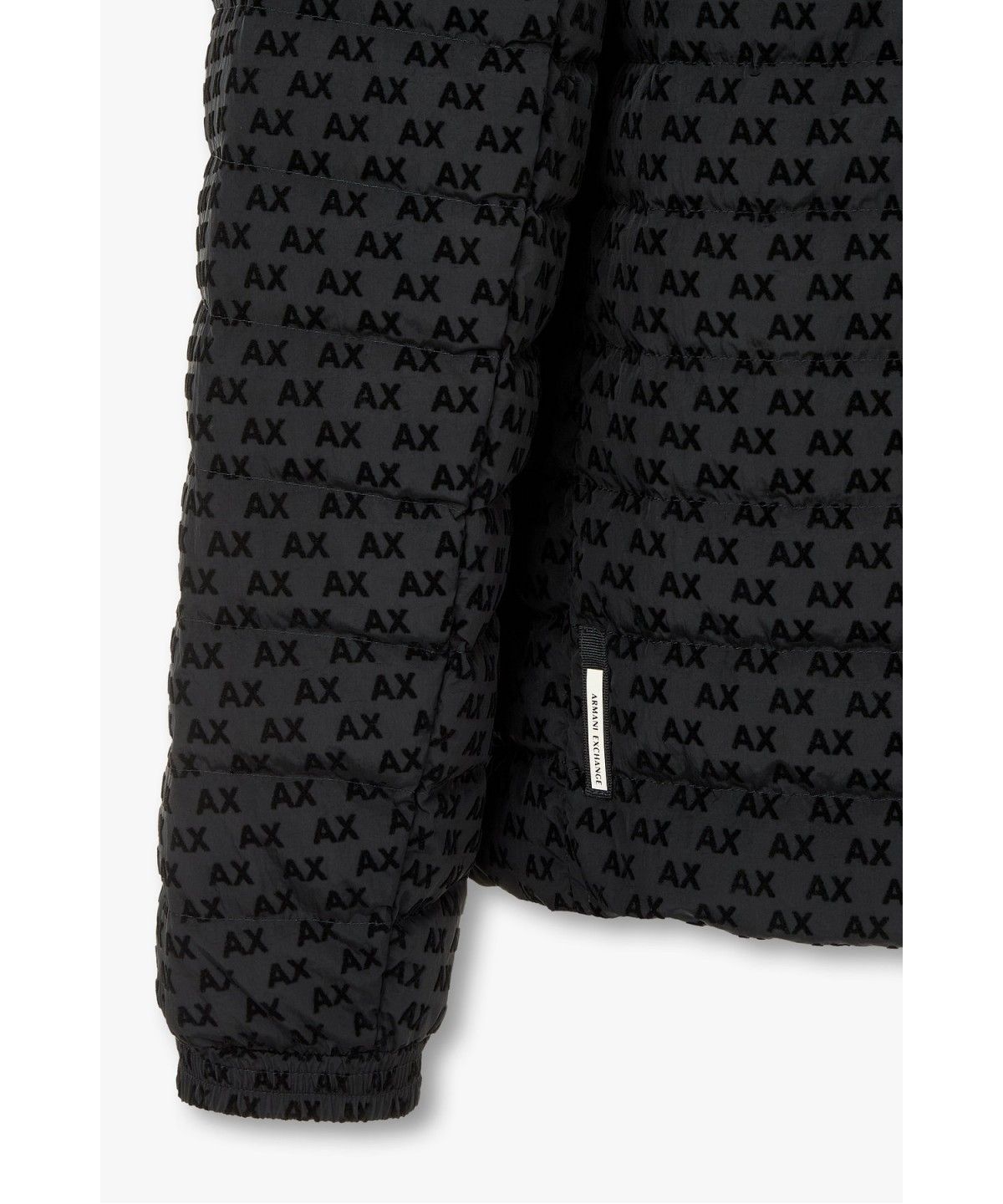아르마니 익스체인지(ARMANI EXCHANGE) 남성 플록 로고 하이넥 다운 자켓 _블랙_A416310003
