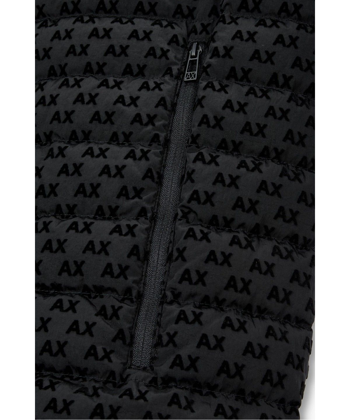 아르마니 익스체인지(ARMANI EXCHANGE) 남성 플록 로고 하이넥 다운 자켓 _블랙_A416310003