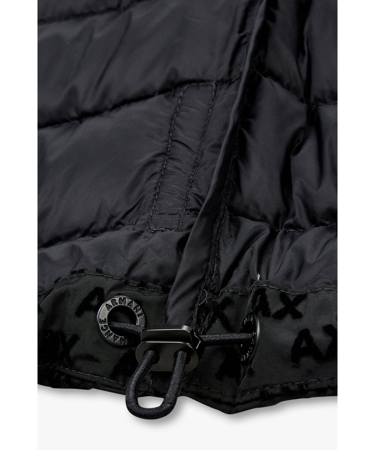 아르마니 익스체인지(ARMANI EXCHANGE) 남성 플록 로고 하이넥 다운 자켓 _블랙_A416310003