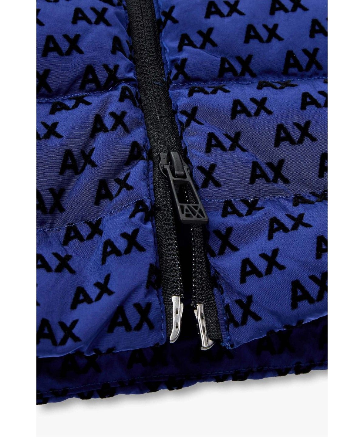 아르마니 익스체인지(ARMANI EXCHANGE) 남성 플록 로고 하이넥 다운 자켓 _블루_A416310004