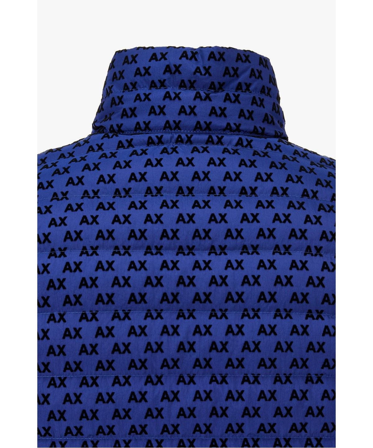 아르마니 익스체인지(ARMANI EXCHANGE) 남성 플록 로고 하이넥 다운 자켓 _블루_A416310004