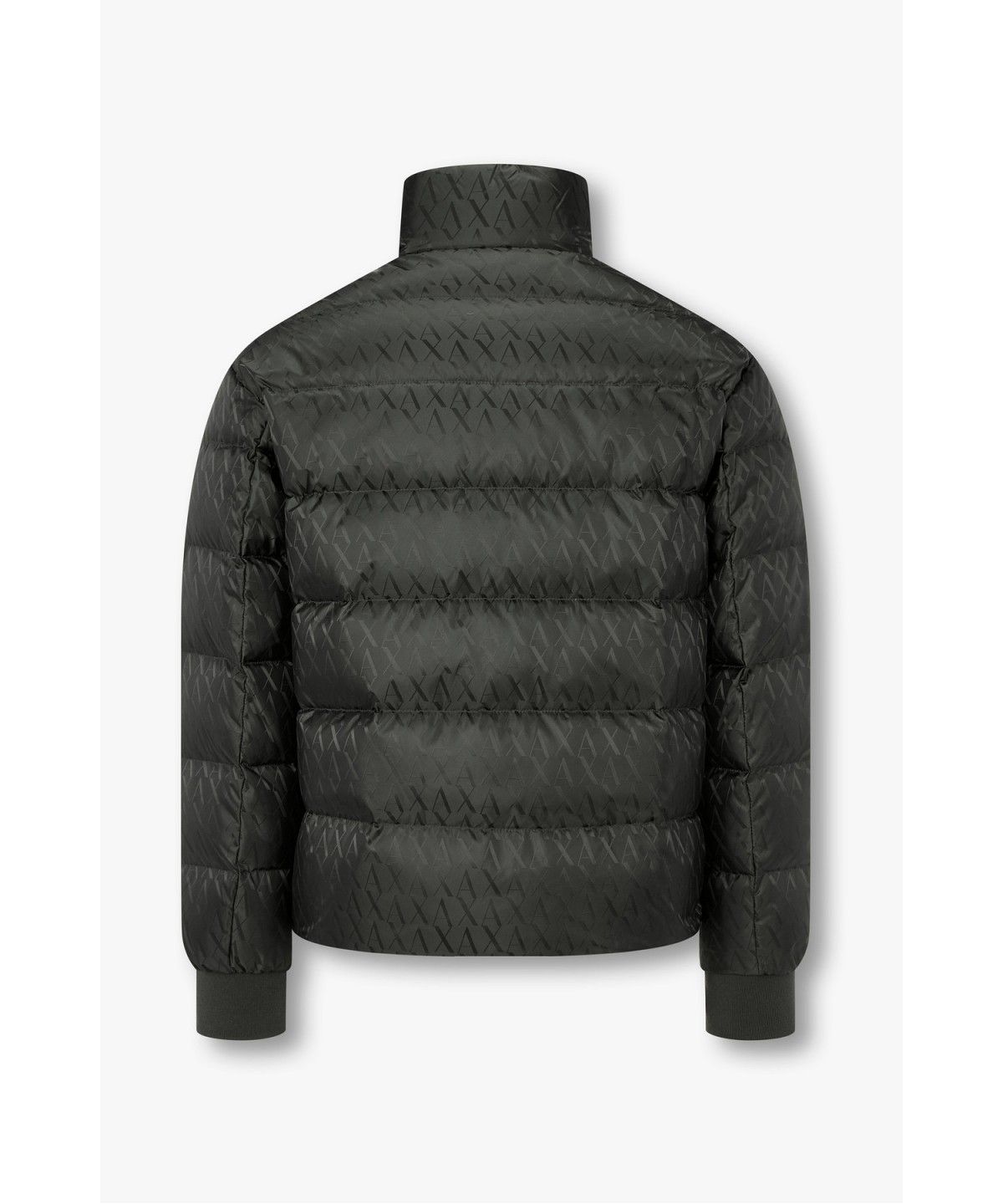 아르마니 익스체인지(ARMANI EXCHANGE) 남성 로고 패턴 하이넥 다운 패딩 자켓 _다크그린_A416310102