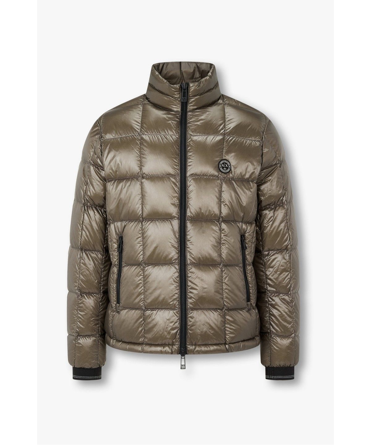 아르마니 익스체인지(ARMANI EXCHANGE) 남성 글로시 스퀘어 퀼팅 다운 패딩 자켓 _블론드_A416310013