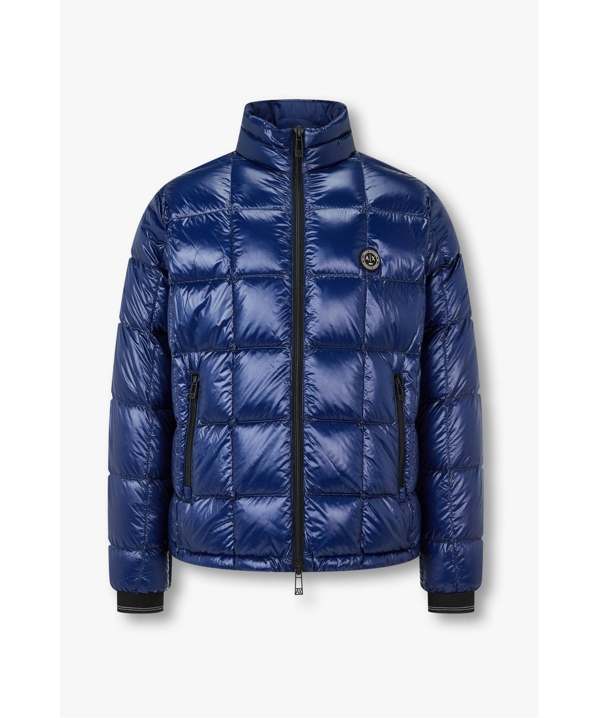 아르마니 익스체인지(ARMANI EXCHANGE) 남성 글로시 스퀘어 퀼팅 다운 패딩 자켓 _블루_A416310012