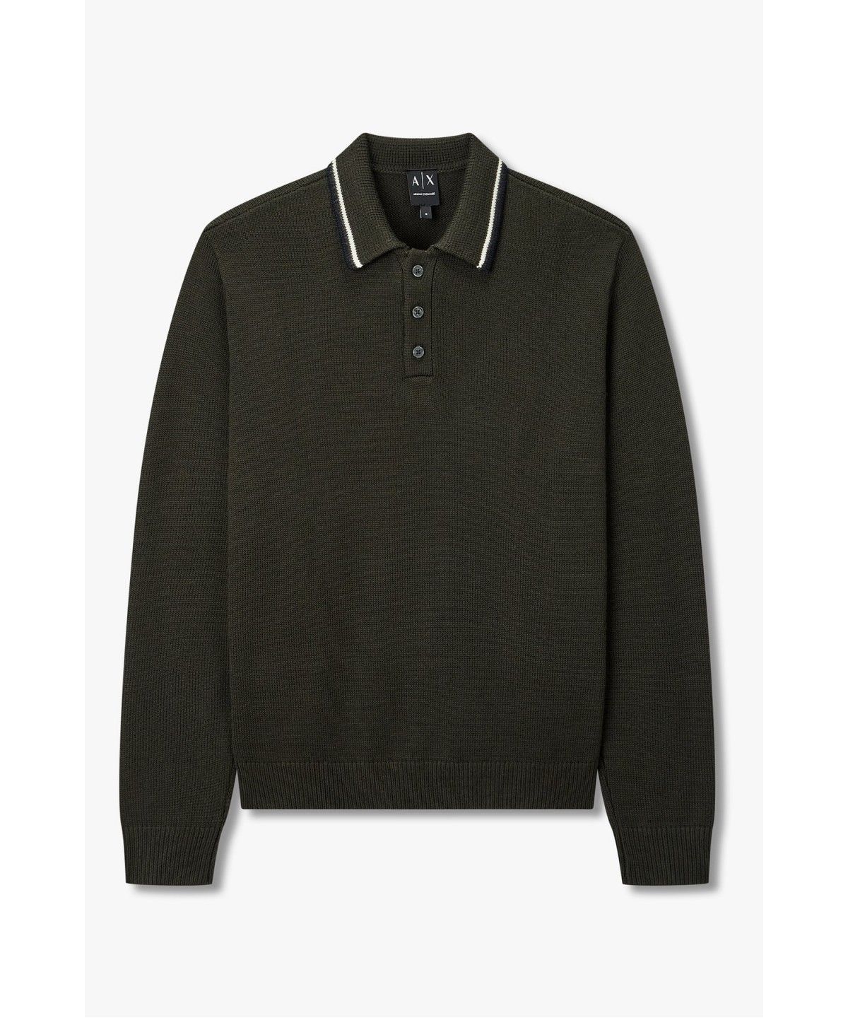 아르마니 익스체인지(ARMANI EXCHANGE) 남성 배색 라인 트림 폴로 니트 _파티그_A416332024