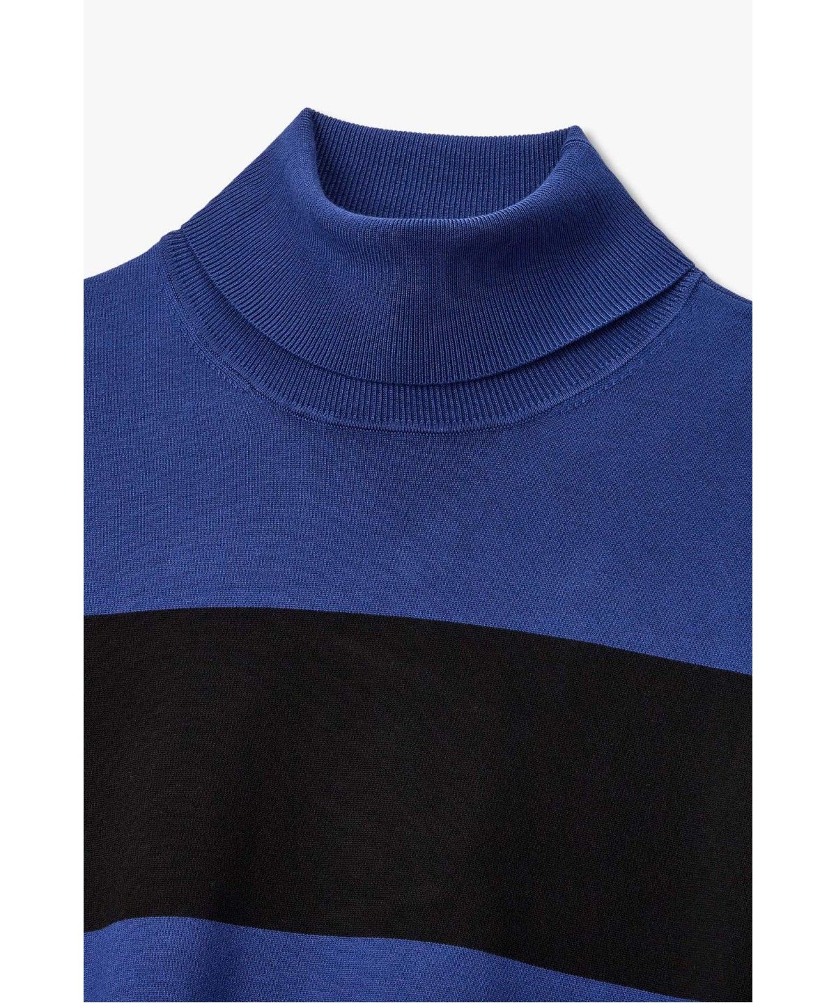 아르마니 익스체인지(ARMANI EXCHANGE) 남성 배색 롱 슬리브 터틀넥 니트 _블루_A416332013