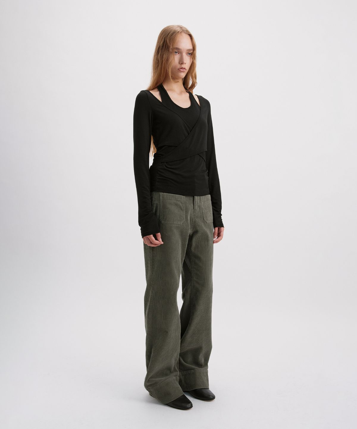 시메트릭 퍼센트(SYMMETRICPERCENT) Corduroy Flare Pants / Light Khaki