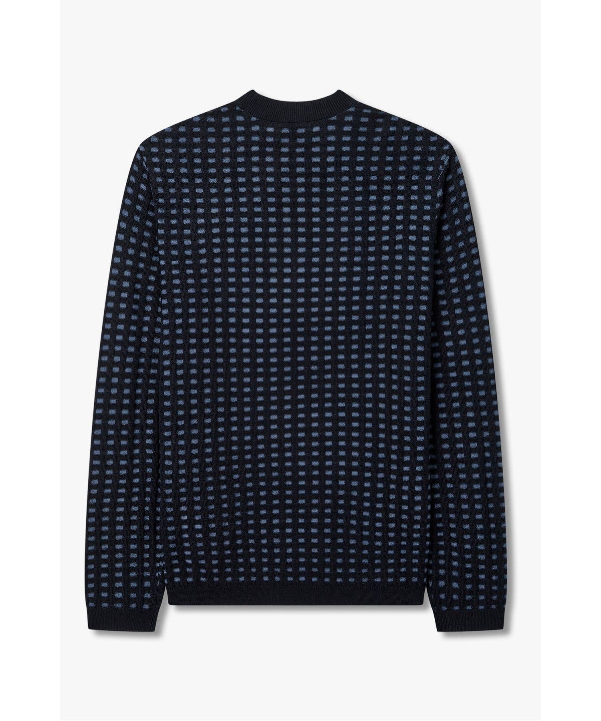 아르마니 익스체인지(ARMANI EXCHANGE) 남성 울 블렌드 투톤 체크 패턴 니트 _다크 네이비_A416332014