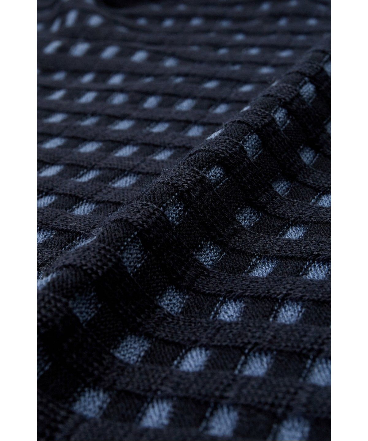 아르마니 익스체인지(ARMANI EXCHANGE) 남성 울 블렌드 투톤 체크 패턴 니트 _다크 네이비_A416332014