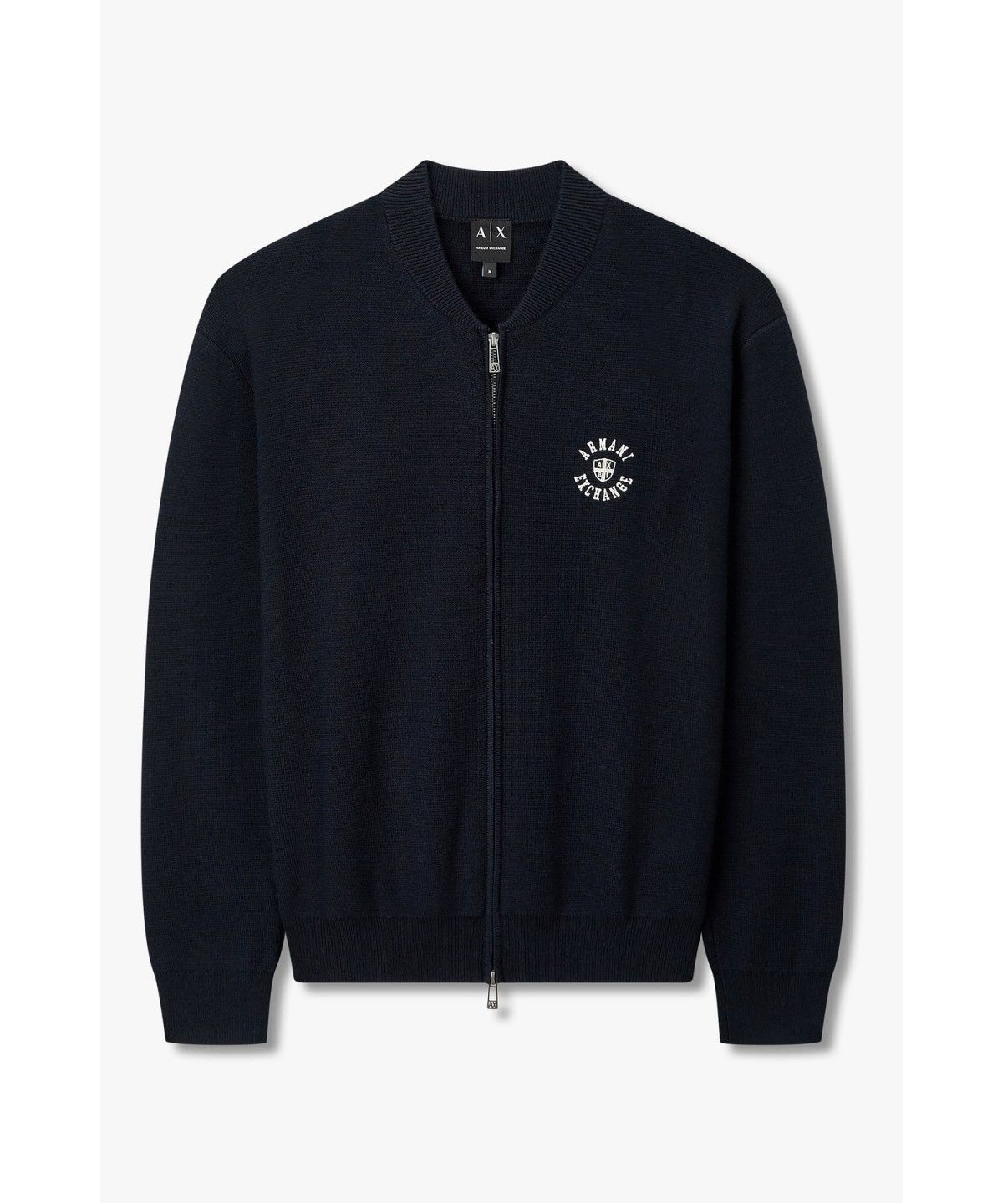 아르마니 익스체인지(ARMANI EXCHANGE) 남성 엠브로이더리 집업 가디건 _다크 네이비_A416332020