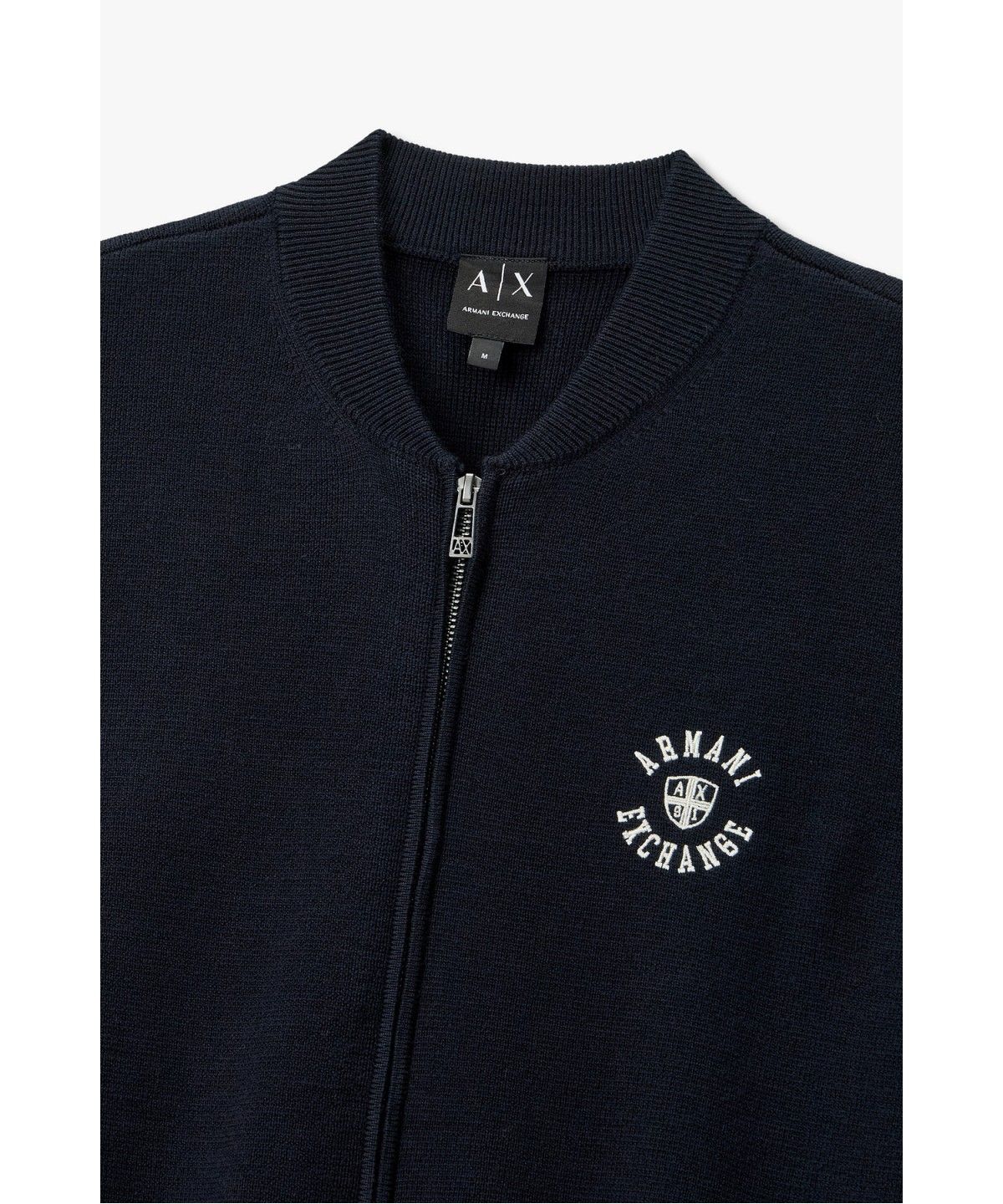 아르마니 익스체인지(ARMANI EXCHANGE) 남성 엠브로이더리 집업 가디건 _다크 네이비_A416332020