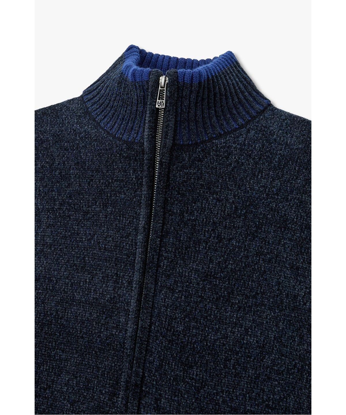 아르마니 익스체인지(ARMANI EXCHANGE) 남성 울 블렌드 하이넥 집업 가디건 _다크 네이비_A416332019