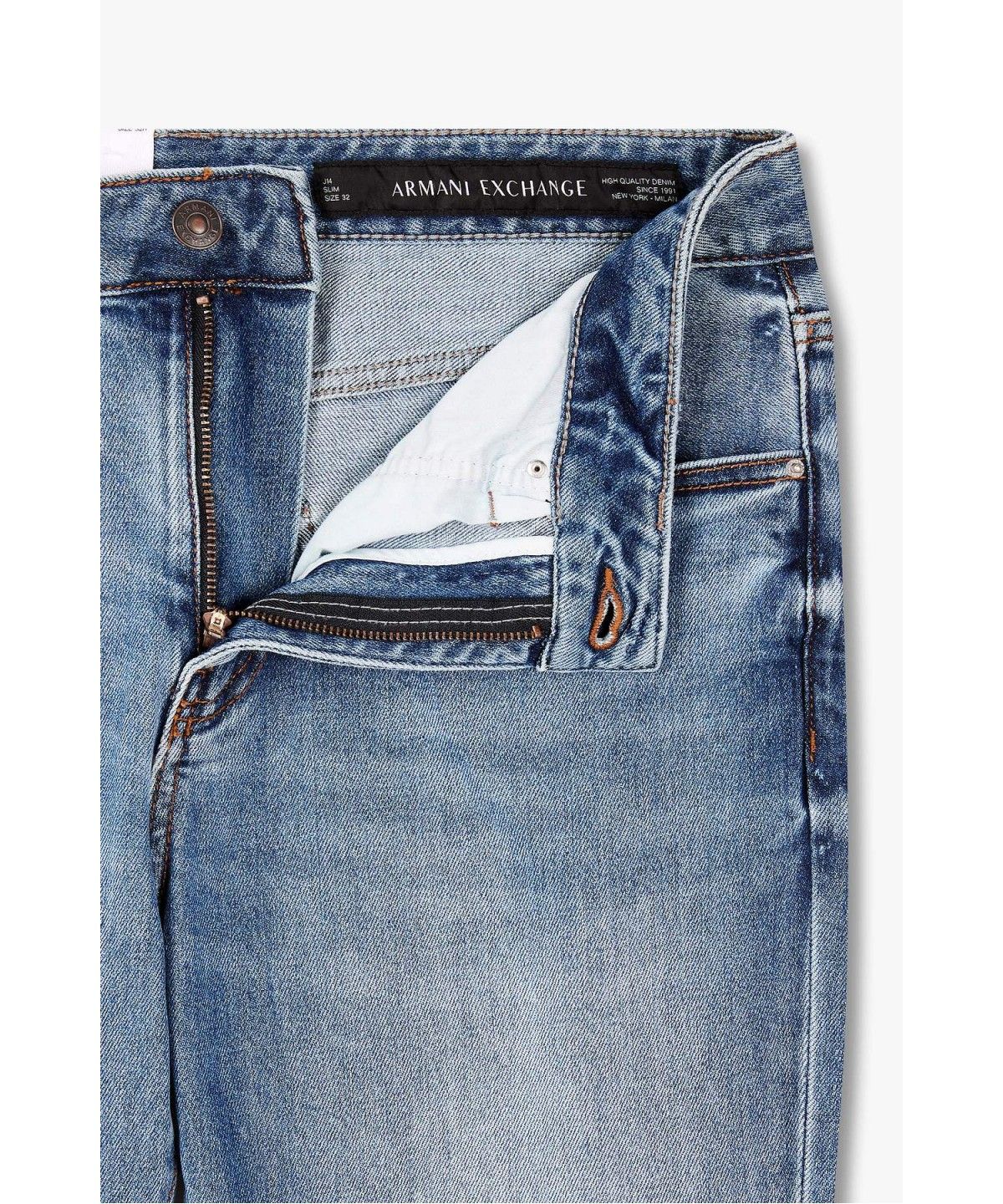 아르마니 익스체인지(ARMANI EXCHANGE) 남성 워시드 슬림 핏 데님 팬츠 _블루_A416340007