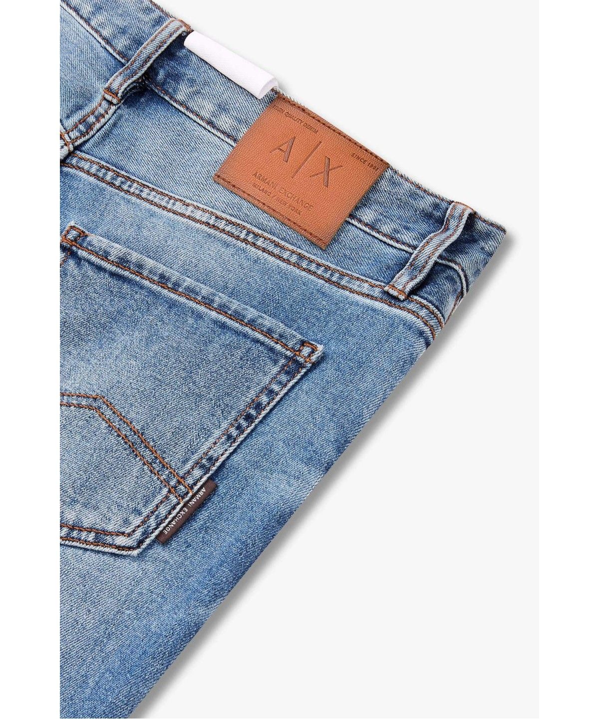 아르마니 익스체인지(ARMANI EXCHANGE) 남성 워시드 슬림 핏 데님 팬츠 _블루_A416340007