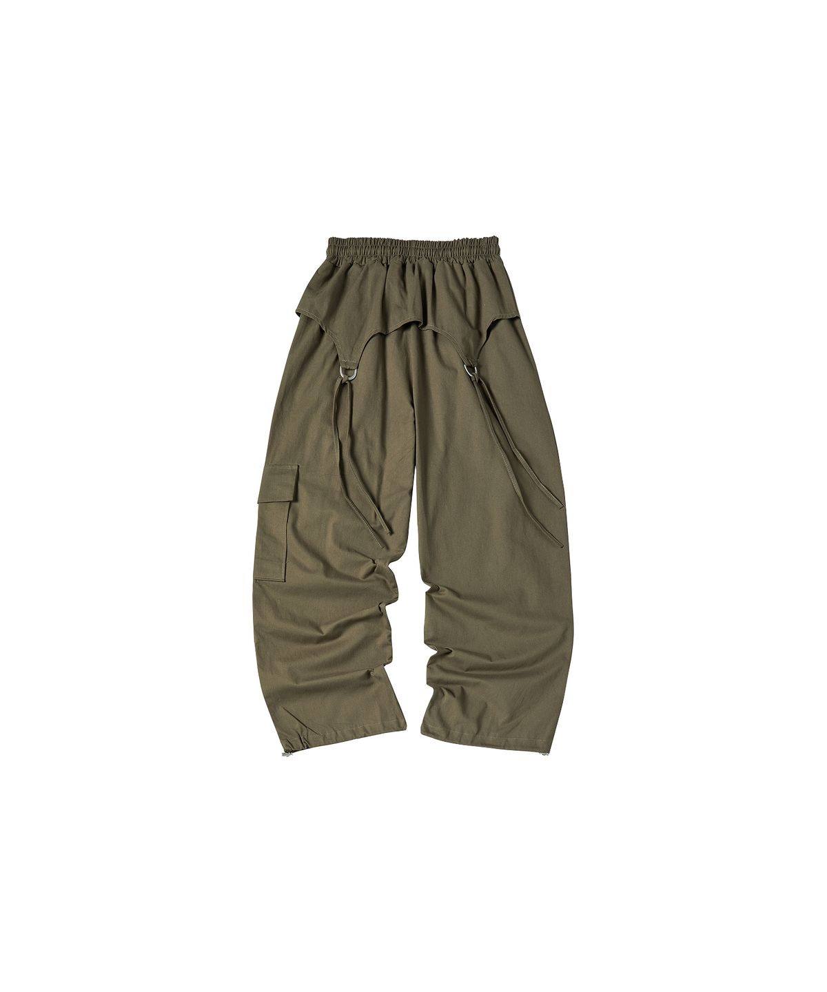 꼬모니노즈(COMONINOZ) W RE-D-RING STRING PANTS [KHAKI]