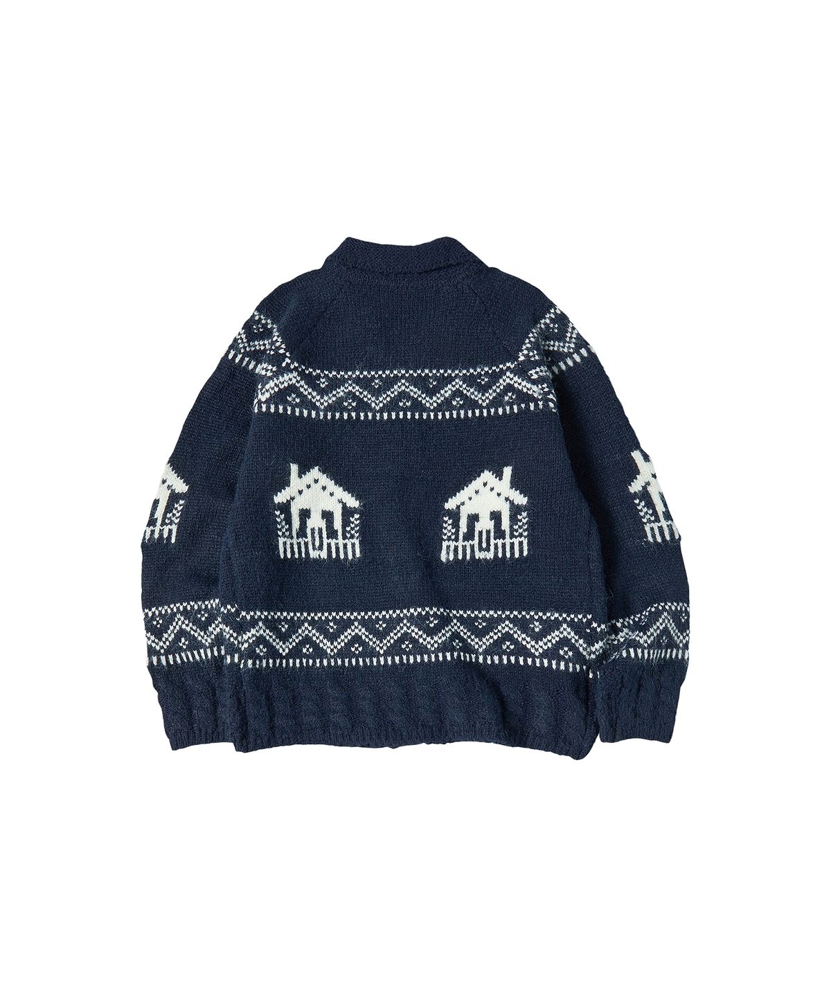 꼬모니노즈(COMONINOZ) W HOUSE NORDIC KNIT CARDIGAN [NAVY]