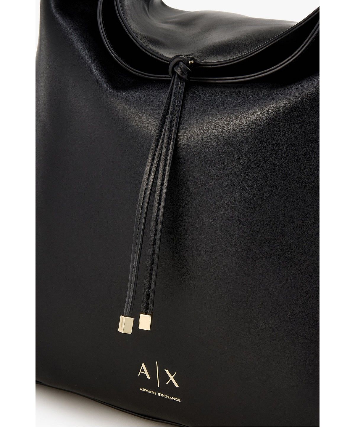 아르마니 익스체인지(ARMANI EXCHANGE) 여성 신세틱 레더 플랩 호보백 _블랙_A426370501