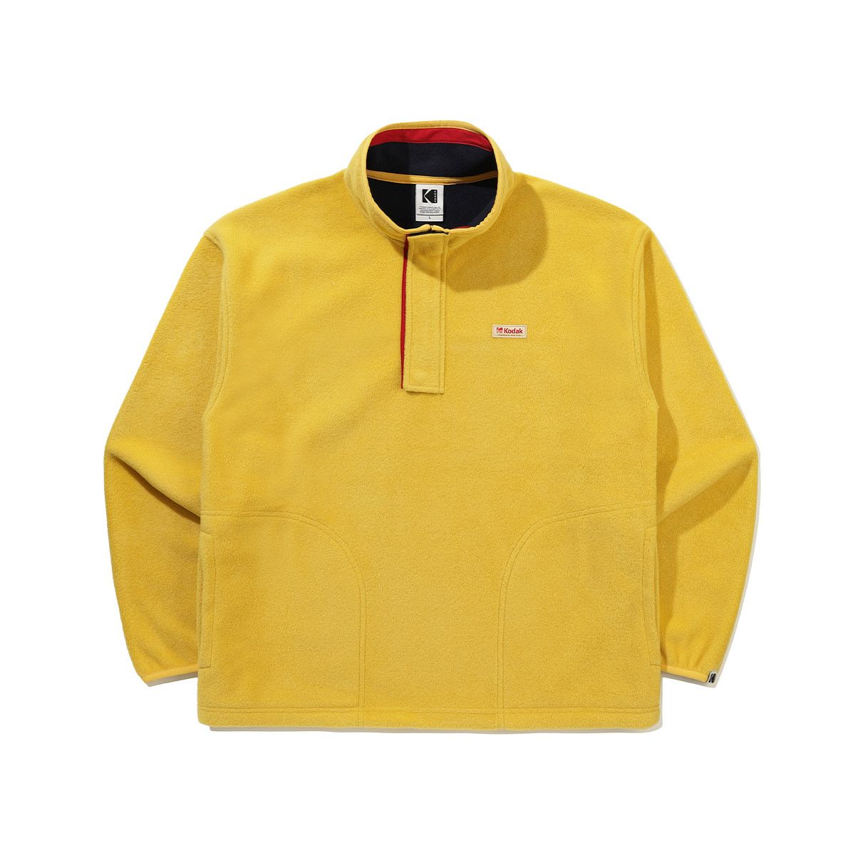 코닥(KODAK) 컬러라마 스탠넥 반집업 후리스 YELLOW