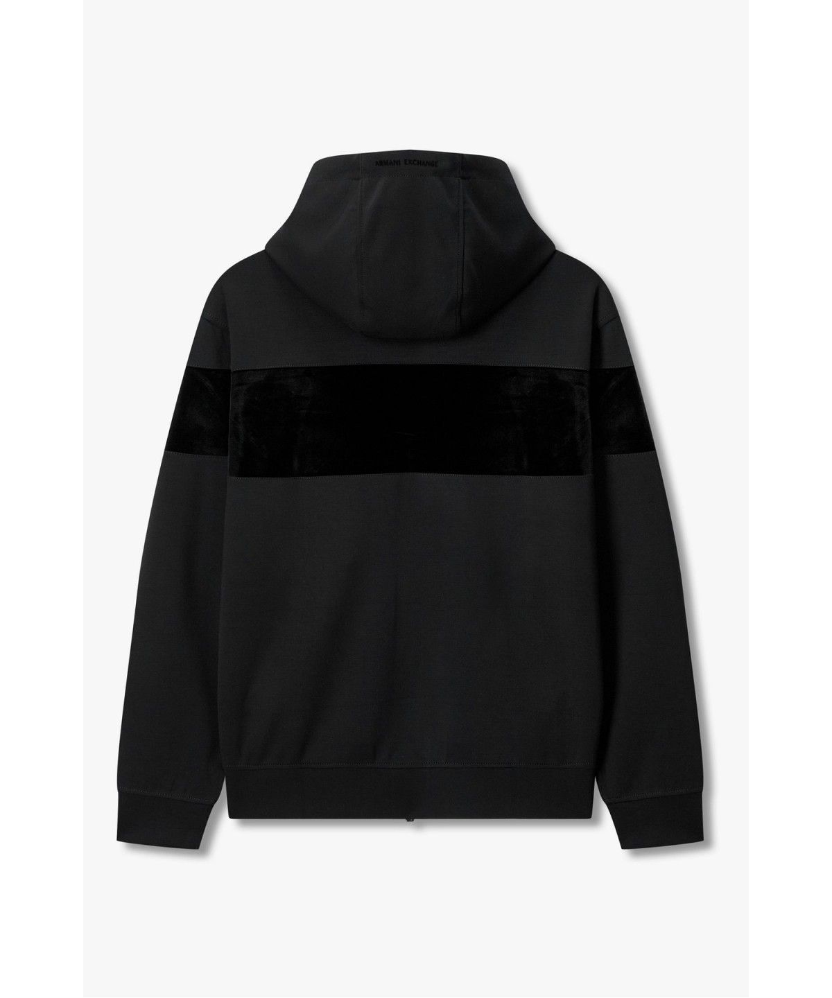 아르마니 익스체인지(ARMANI EXCHANGE) 남성 벨벳 패치 디테일 스웨트 후디 _블랙_A416331013