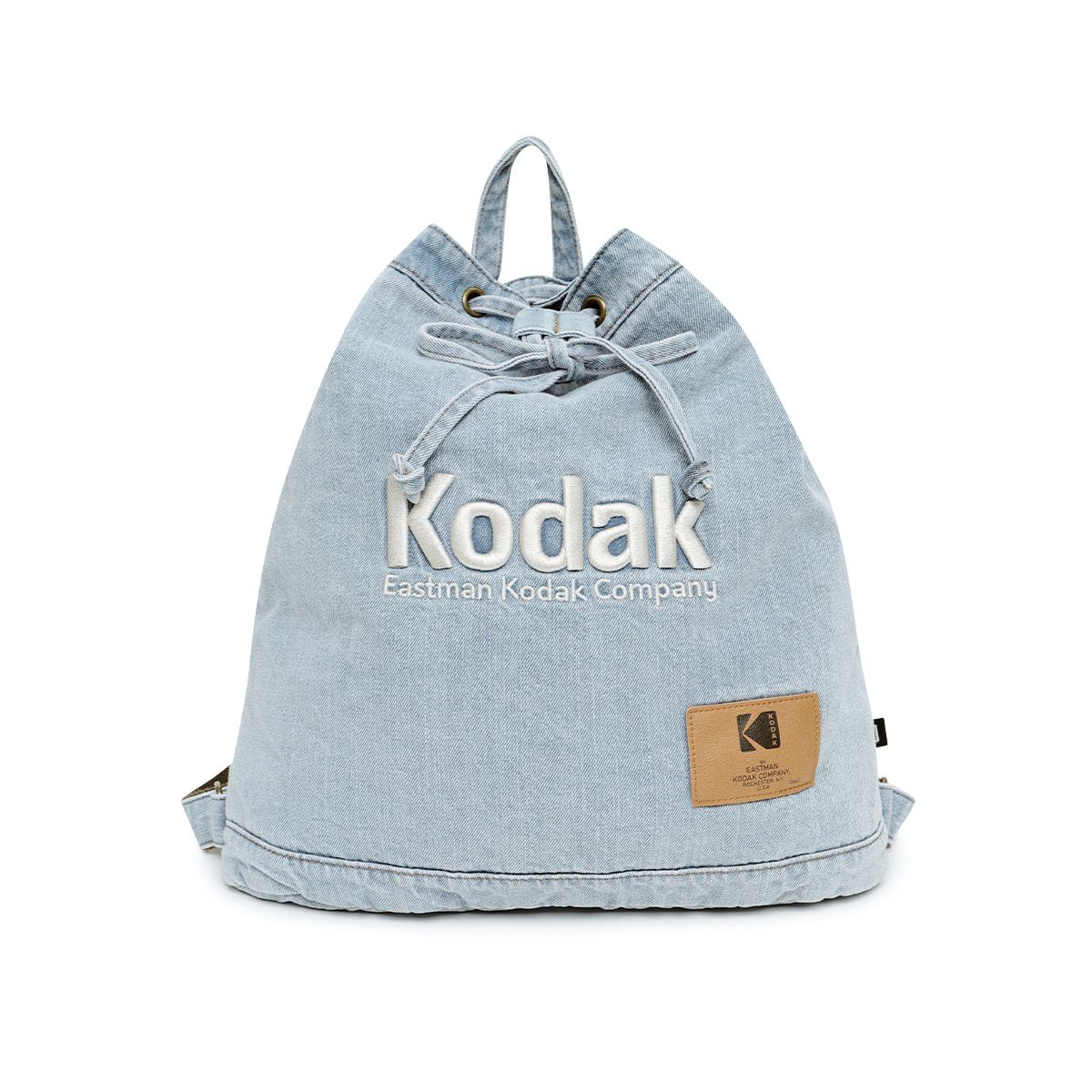 코닥(KODAK) 데님 레더패치 스트링백 BLUE